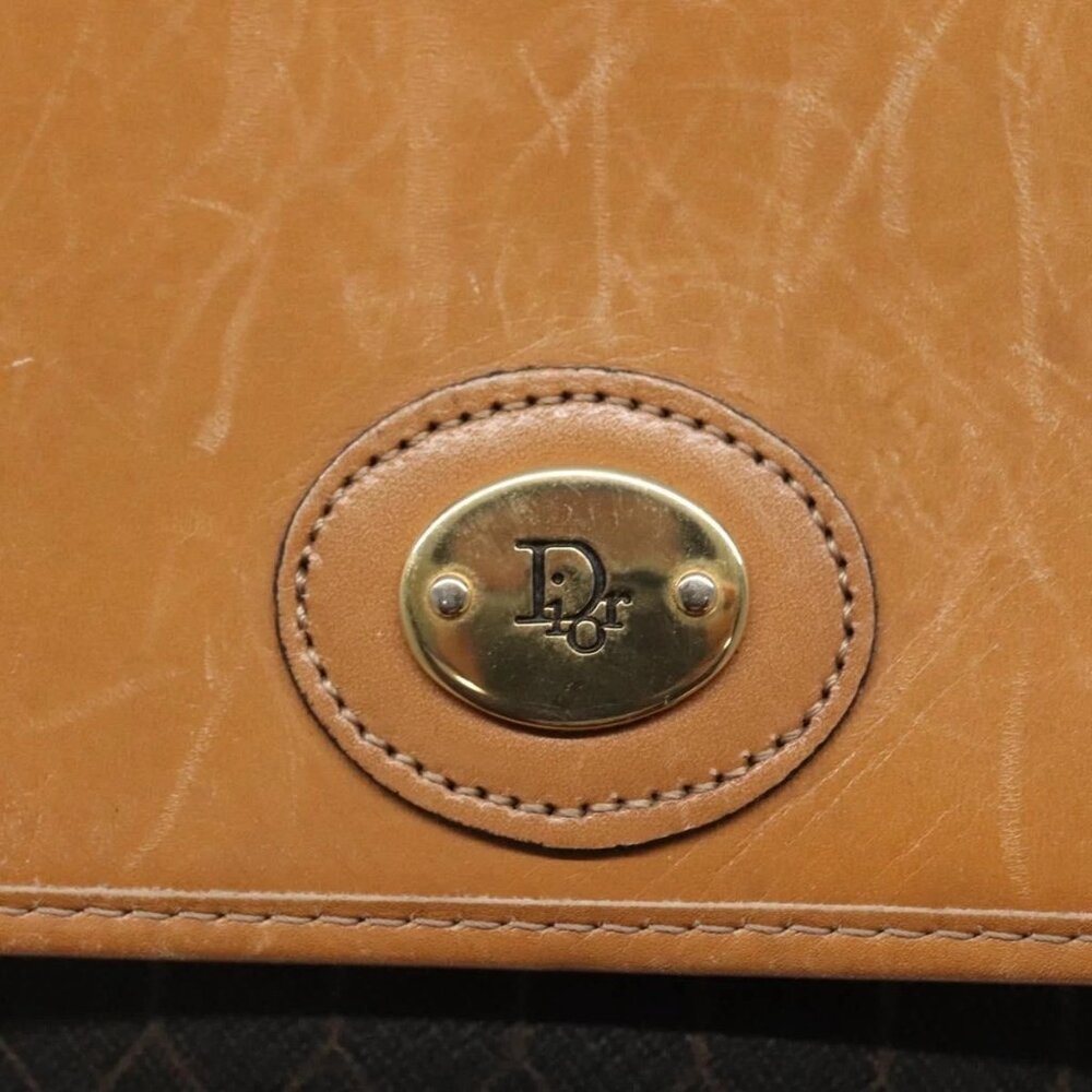 Christian Dior Honeycomb Canvas Shoulder Bag PVC Black Gold Auth BA558 - Picture 11 of 16